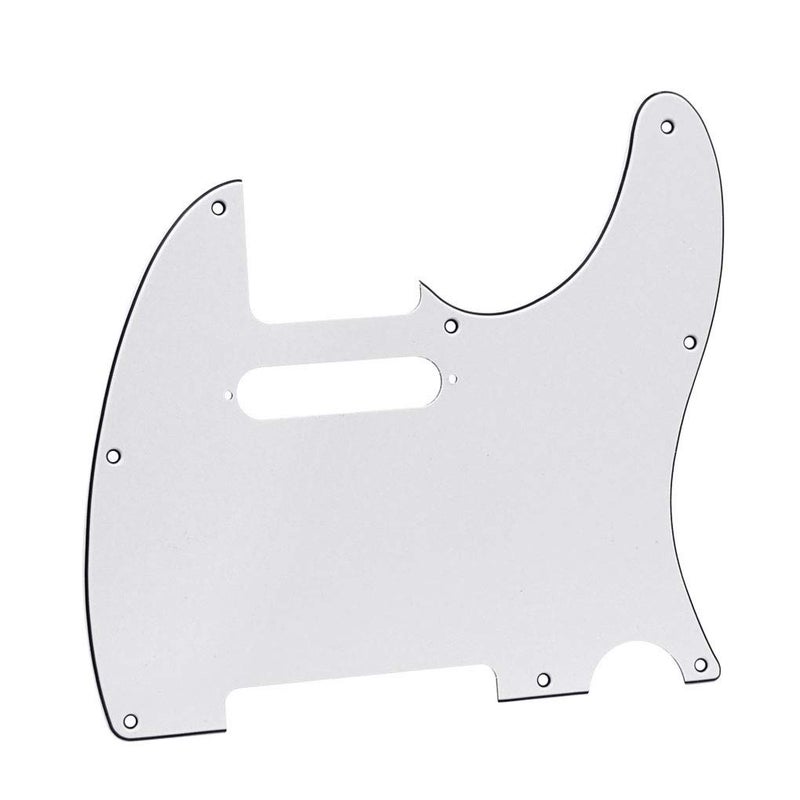 FLEOR 8 Hole TL Pickguard Scratch Plate with Pickguard Screws Set Fit USA/MX Standard TL Style Pickguard Replacement, 3Ply White - Image 4